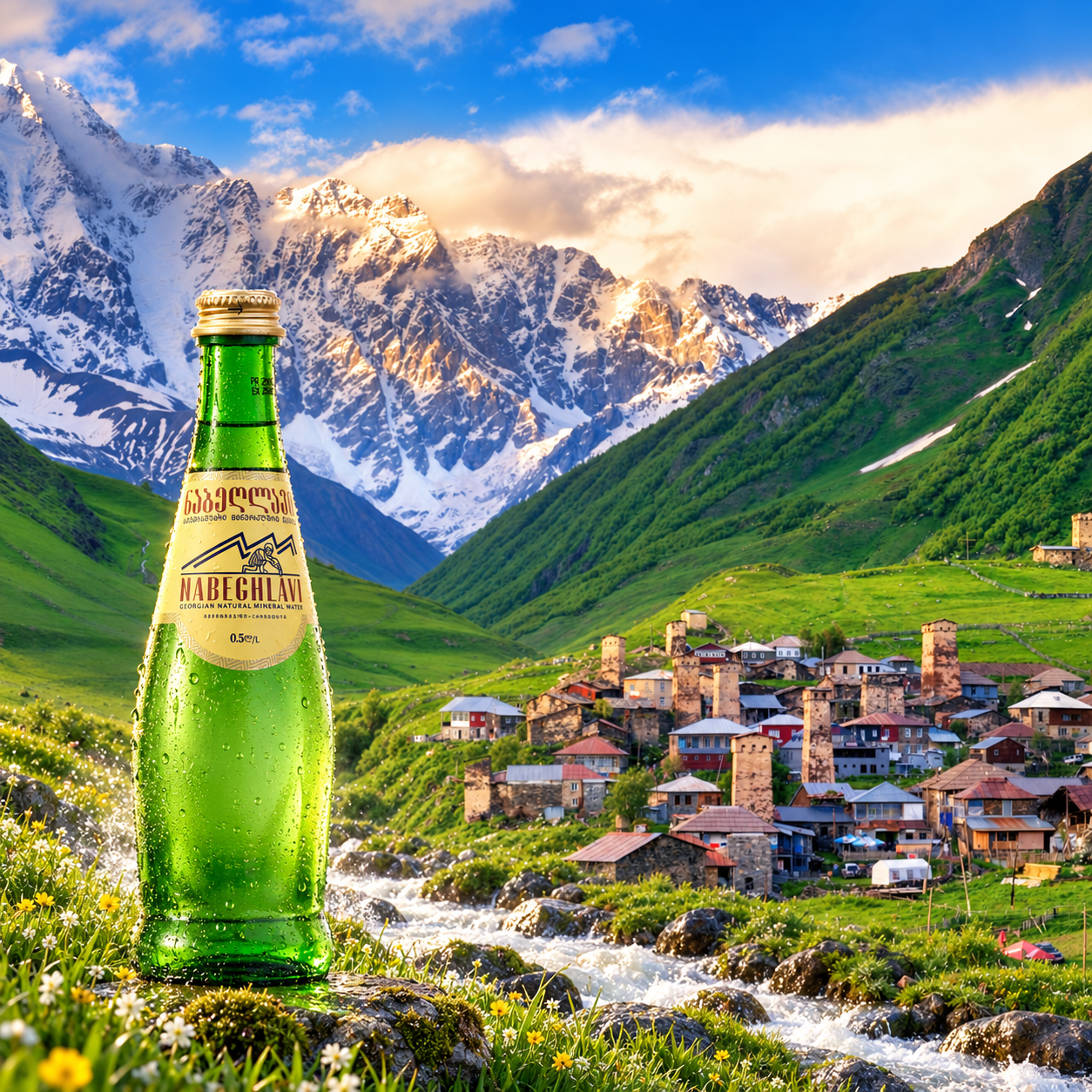 Nabeghlavi mineral water in the Georgian mountains